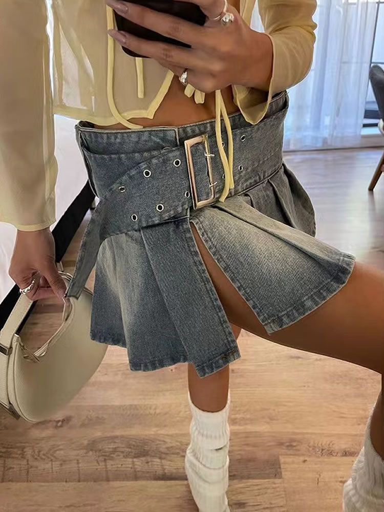 Mini gonna y2k jeans donna Blue MUST HAVE