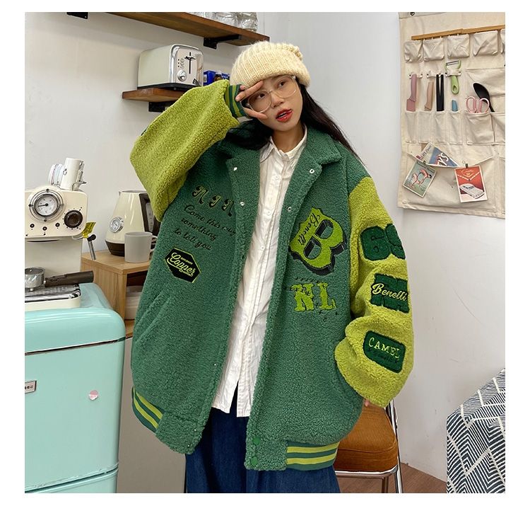 wool coat women loose varsity oversize Insane Dress