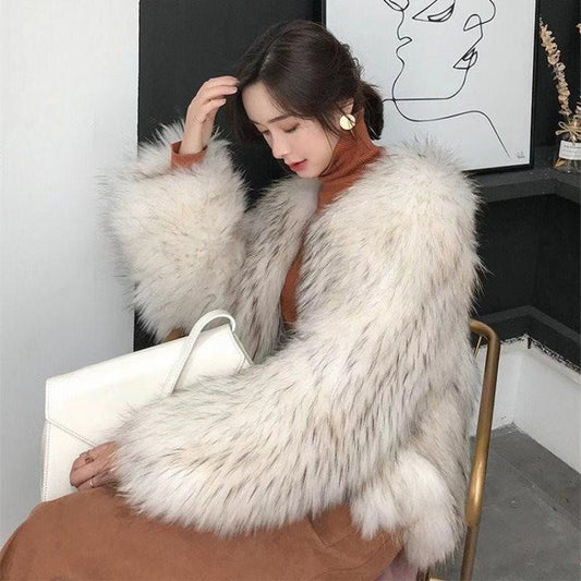 Faux Fur Coat Outerwear Furry Fluffy Women Insane Dress