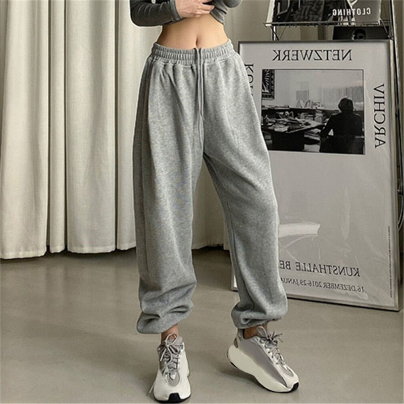 Pantalone tuta baggy fit felpato over grey Insane Dress