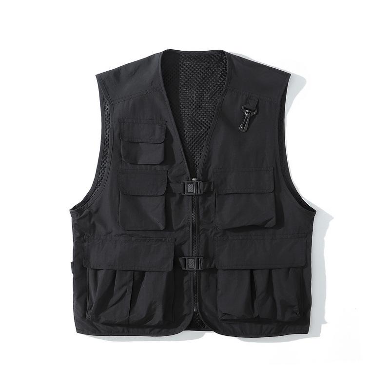 Gilet cargo tattico con fibie tasconato Black Insane Dress