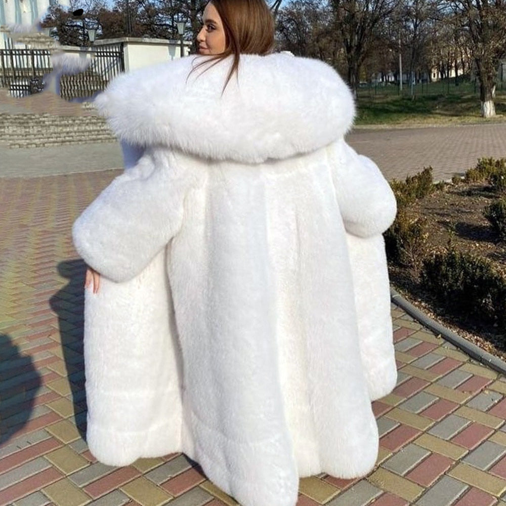 Pelliccia vera volpe bianca oversize donna luxury
