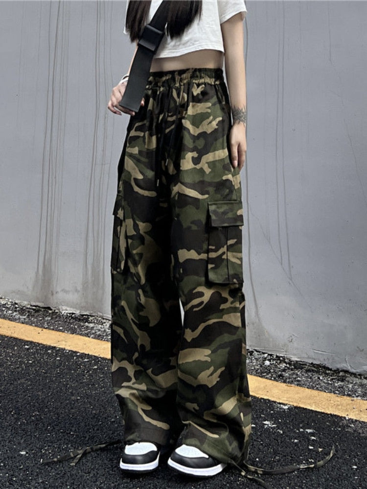 Pantaloni cargo mimetici oversize Army Green Insane Dress