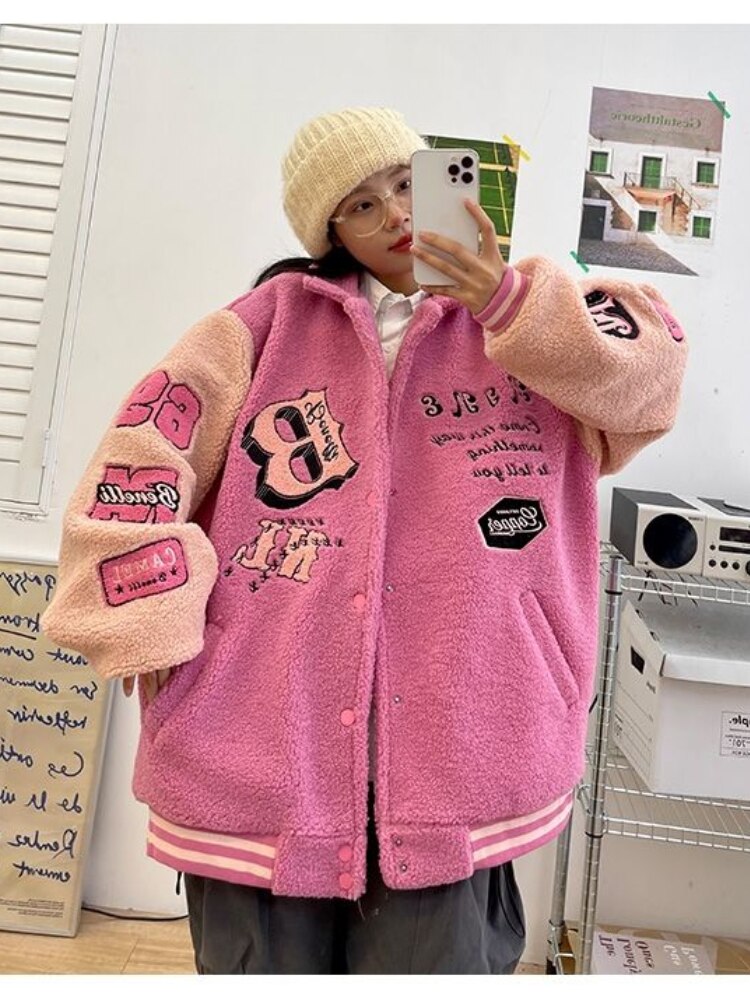 wool coat women loose varsity oversize Insane Dress