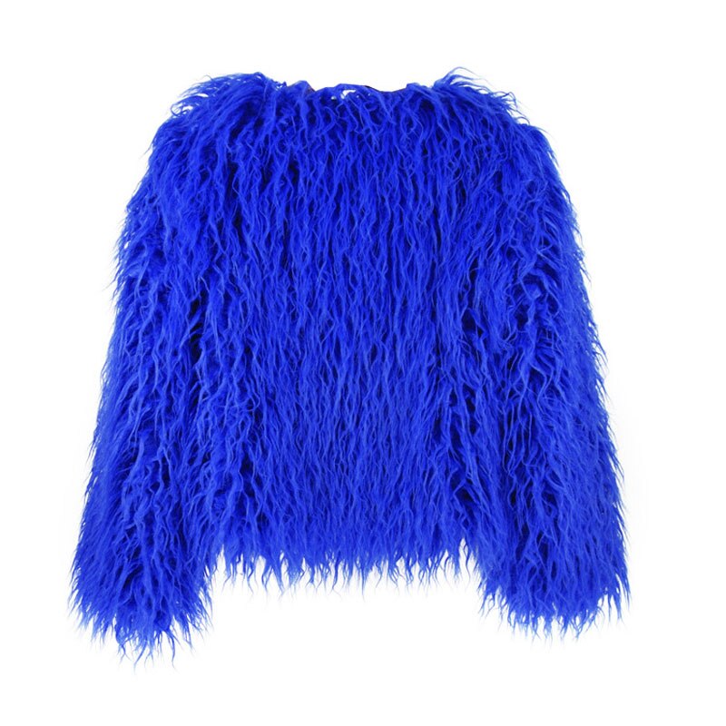 Eco pelliccia pelo lungo colors Blue Insane Dress
