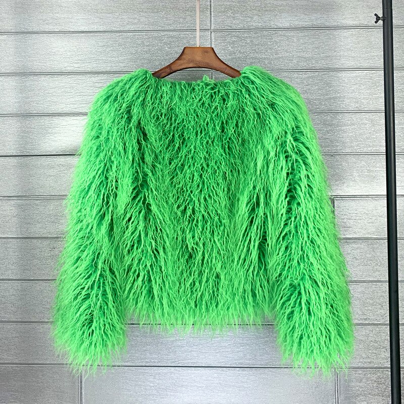 Eco pelliccia pelo lungo colors Green Insane Dress