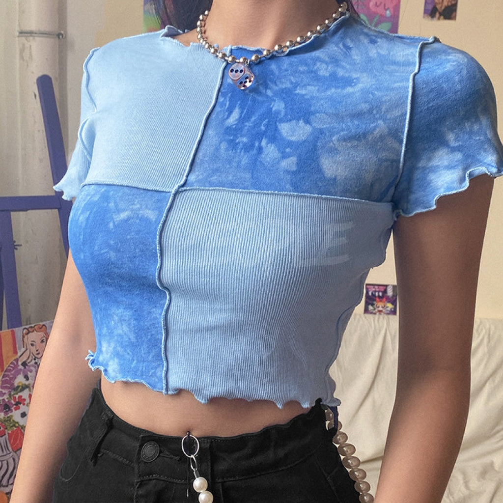 top cropped tie-dye Blue MUST HAVE