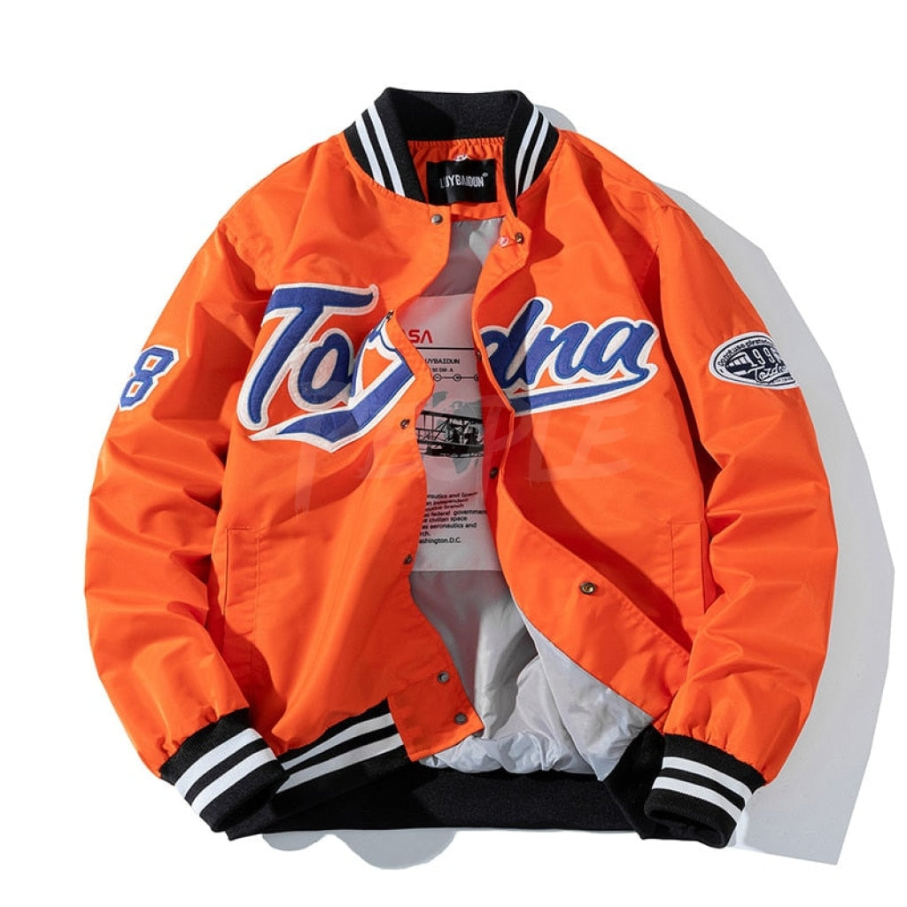 Hip Hop Baseball Jacket Orange Insane dress