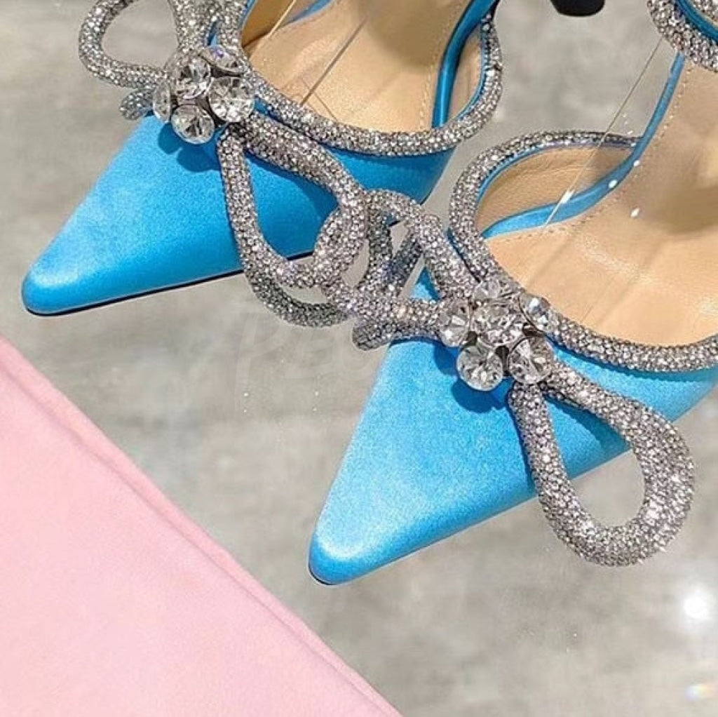 Tacchi glitter Fiocco Blue MUST HAVE