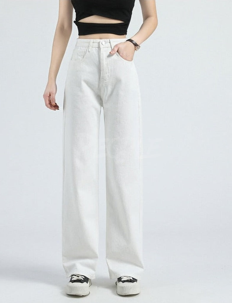 High Waist Oversize Jeans White Insane dress