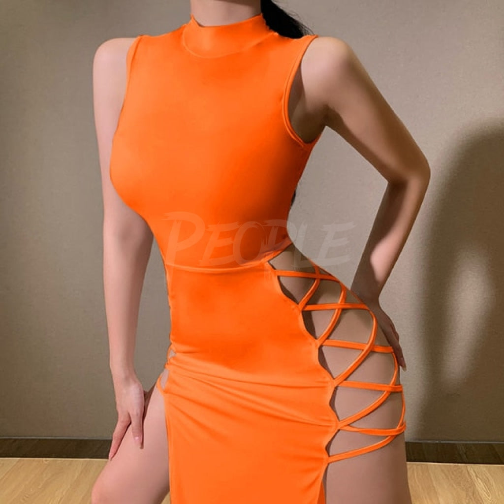 Abito lungo Solange orange Insane dress