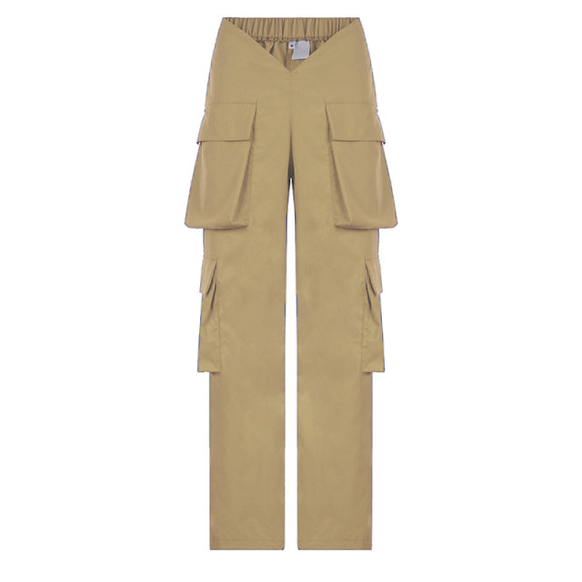 High Wasit Cargo Pants Khaki MUST HAVE