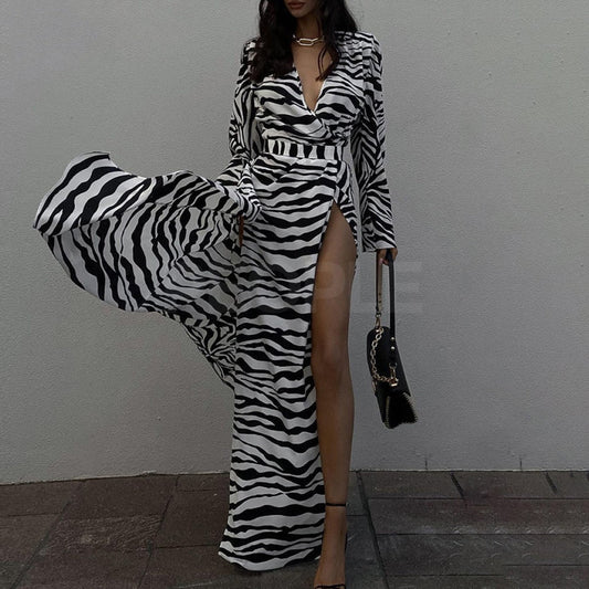 abito lungo zebra Print Insane dress