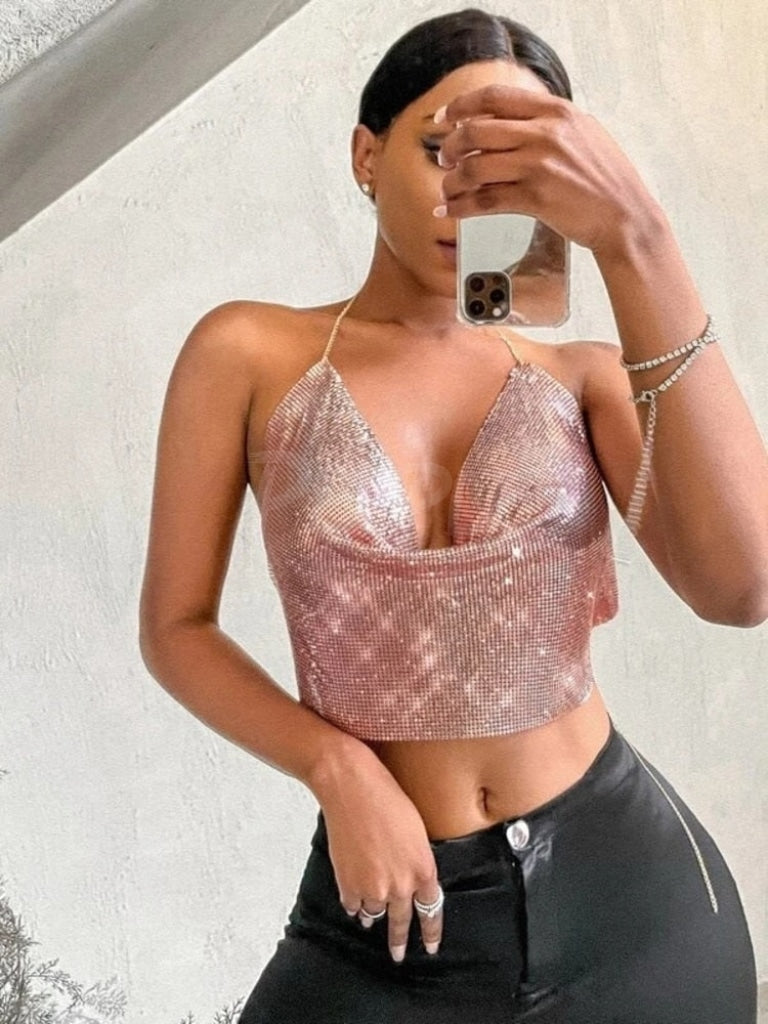 Metal Crop Top Rose Gold MUST HAVE