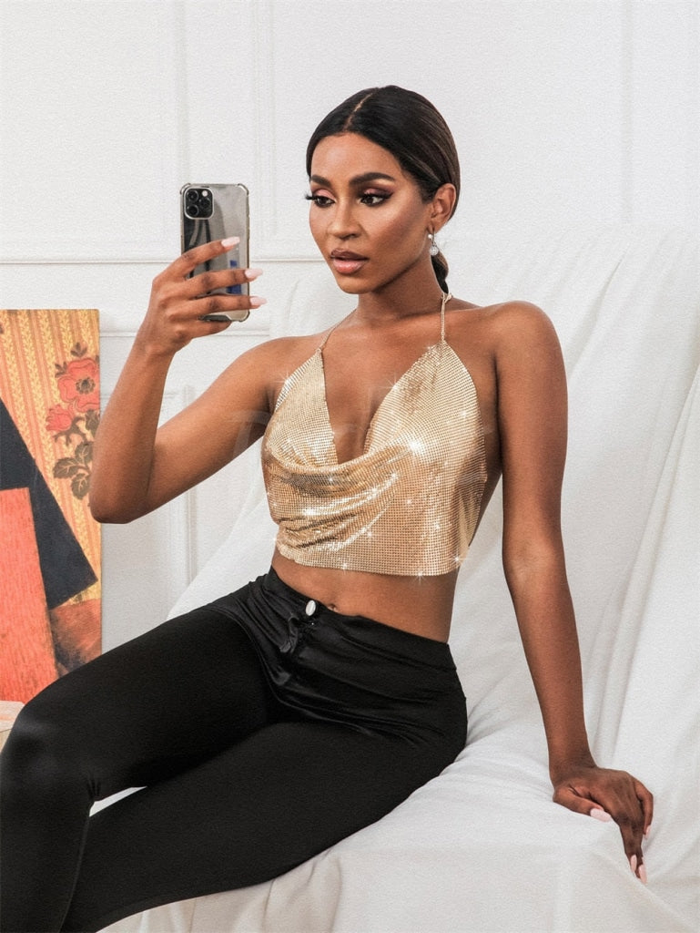 Metal Crop Top Gold MUST HAVE