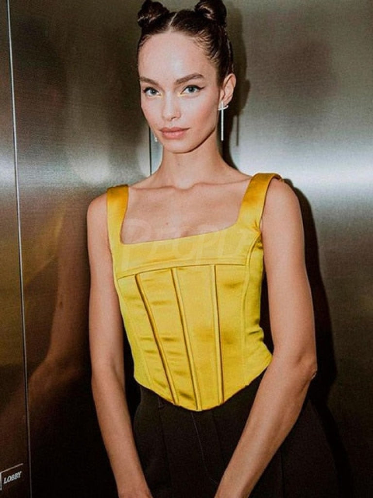 Corset Crop Top Yellow MUST HAVE