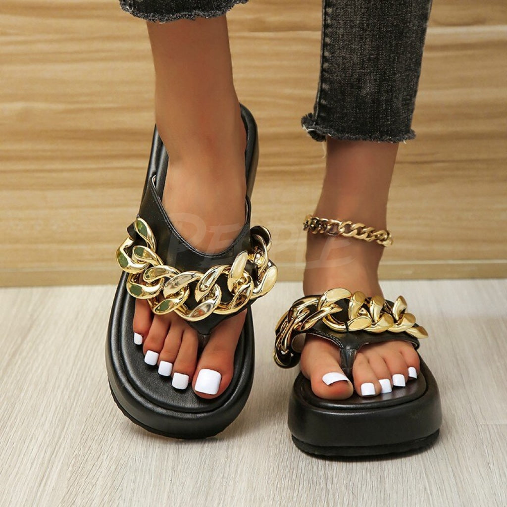 Slippers Chain black MUST HAVE