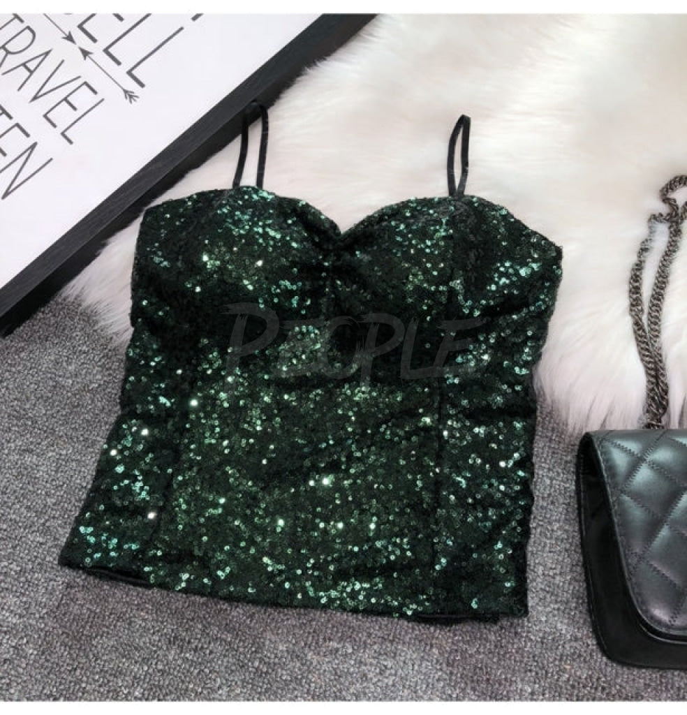 top Sparkling Dark Green One Size MUST HAVE