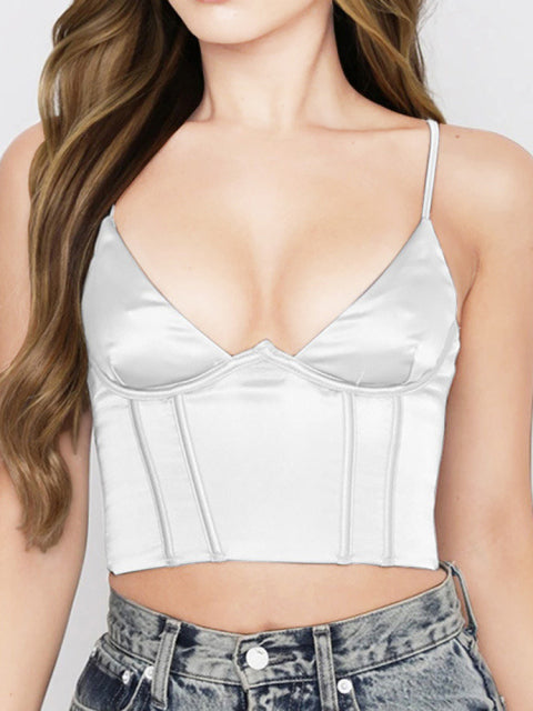 Top corsetto Satin White MUST HAVE