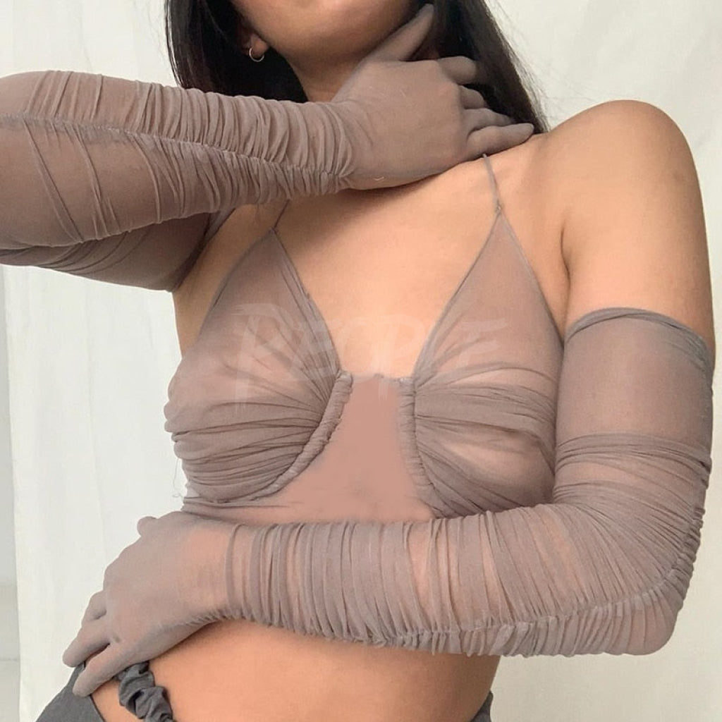 Crop Top Gloves gray S MUST HAVE