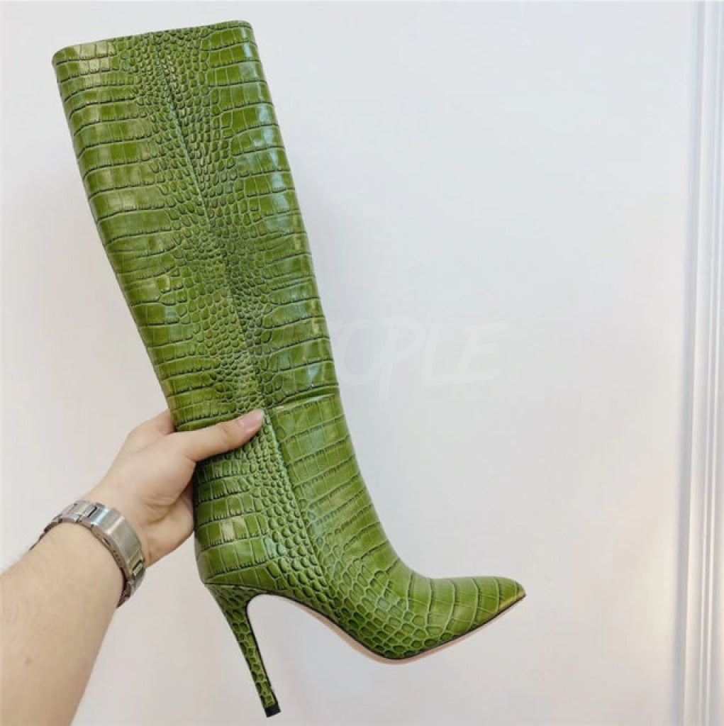 stivale alto animal print Army Green MUST HAVE