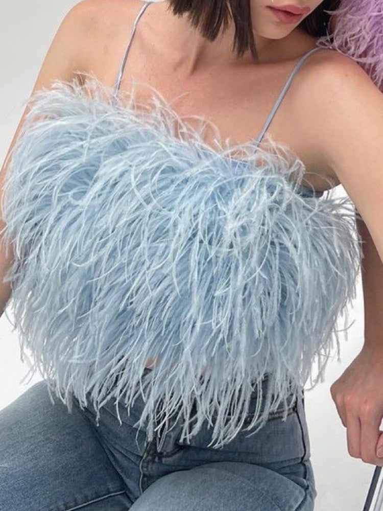 Fur crop top MUST HAVE